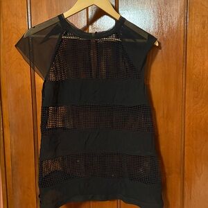 Karen Millen Black Mesh Panel Top